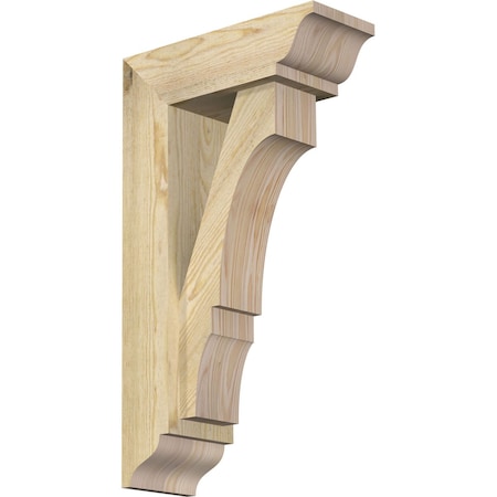 Ekena Millwork Balboa Traditional Rough Sawn Bracket w/ Offset Brace, Douglas Fir, 6"W x 16"D x 28"H BKT0604X16X28BOA01RDF